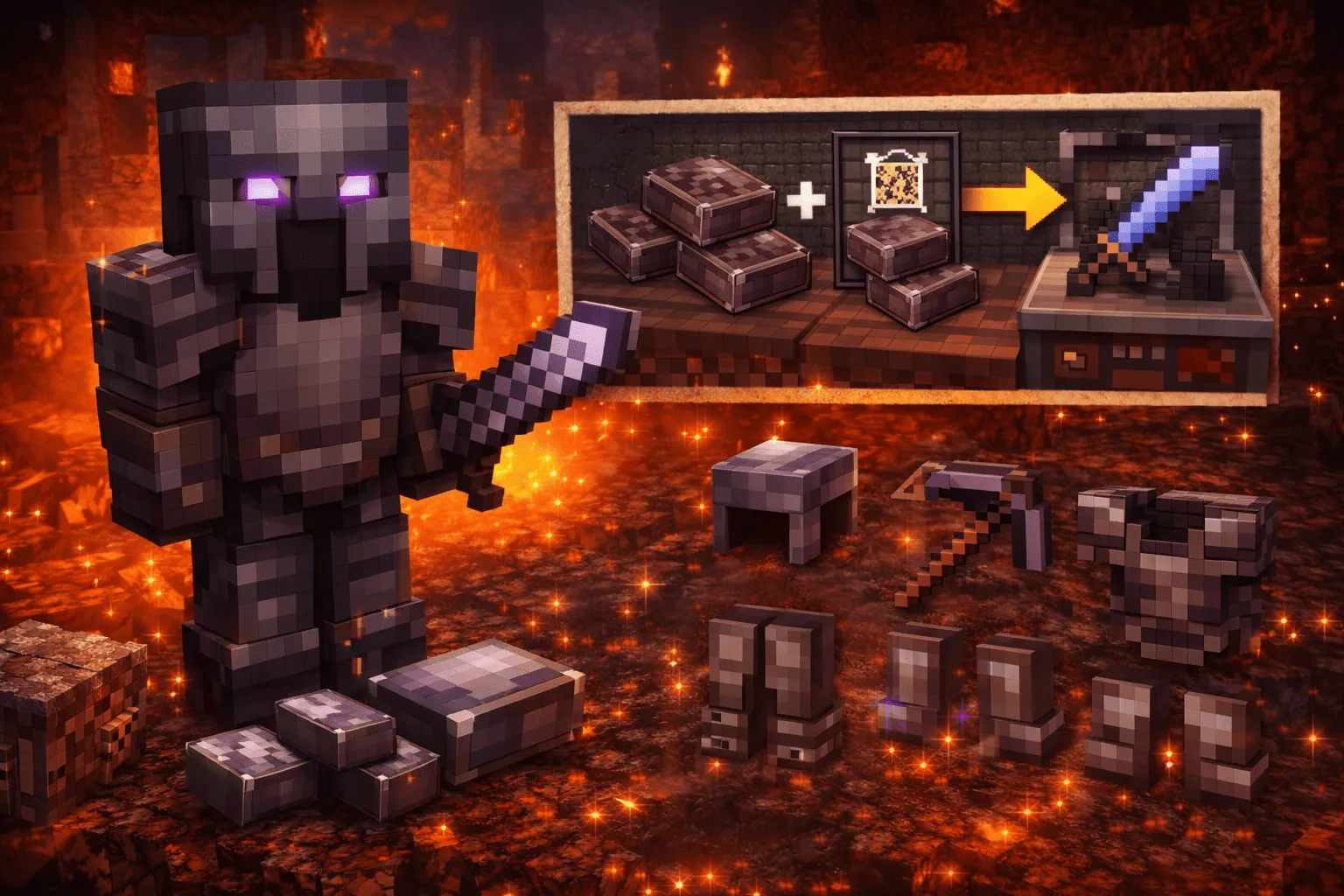 Netherite Minecraft: how to craft armor, tools, and smithing template (2026)