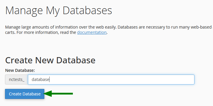 Creación de una base de datos