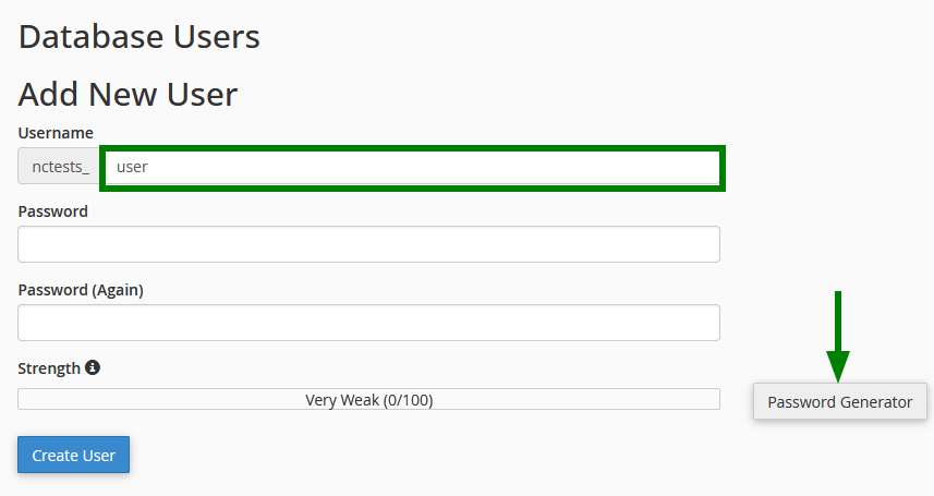 Creación de un usuario MySQL