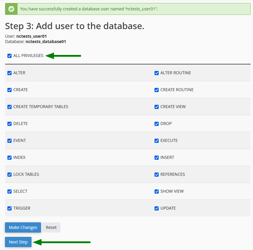Assigning privileges