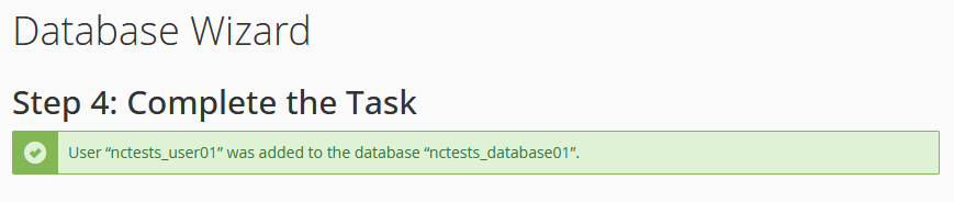 Creation confirmation