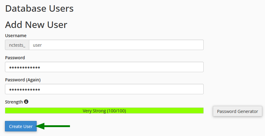 User creation confirmation