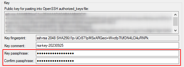 Configuration de la passphrase